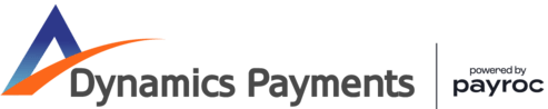 Logos of Dynamics Payments and Payroc in a professional layout.