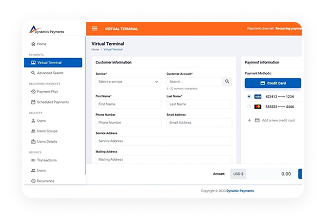 Interfaz de terminal virtual de pagos