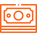 Cash advance icon featuring a dollar sign and upward arrow.