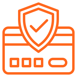 Credit card with security shield icon